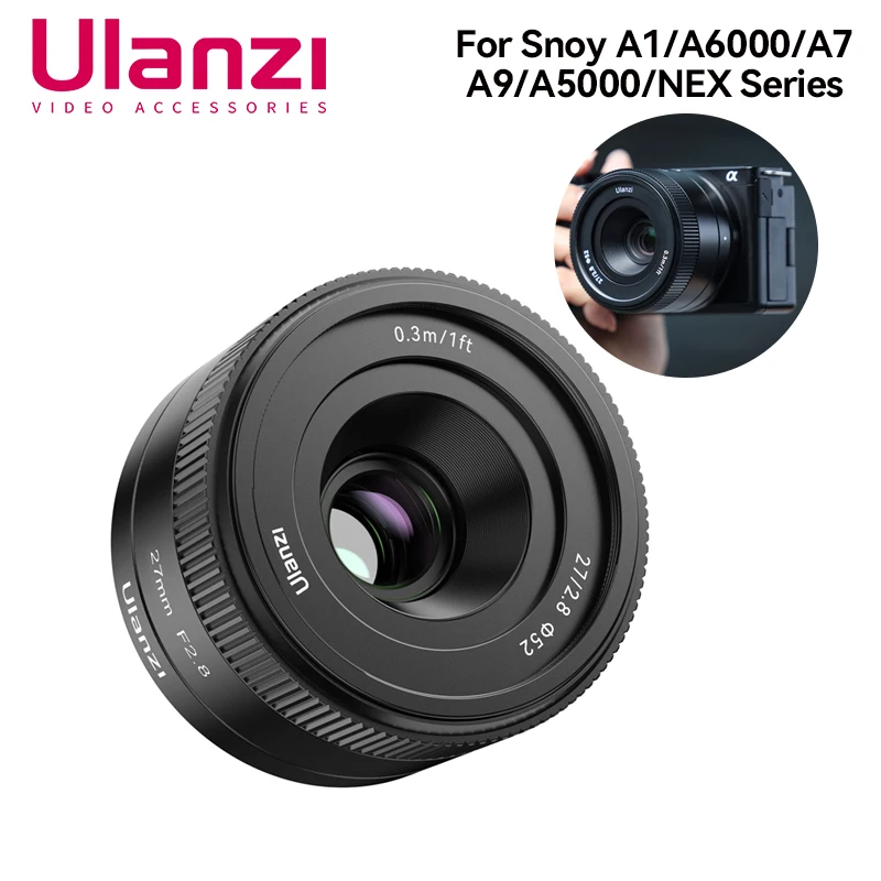 Объектив Ulanzi с фиксированным фокусом для Sony ZV-E1 A6000 A5000 A7RM4 A7C NEX5T F2.8, Большая диафрагма, распознавание глаз, быстрая съемка