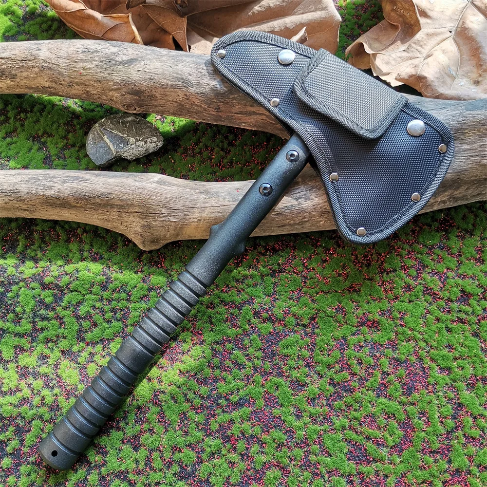 High Hardness 57HRC Stainless Steel Tactical Axe with Black Nylon Handle - Ideal for Outdoor Survival, Camping, Hunting, and EDC 6