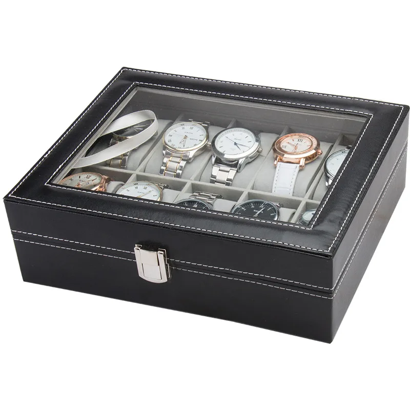 Leather Watch Display Box Jewelry Watch Storage Case Multi-Positions Multi-Slot Watch Storage Box Watch Storage Bag Watch Storage Pouch Leather Storage Box