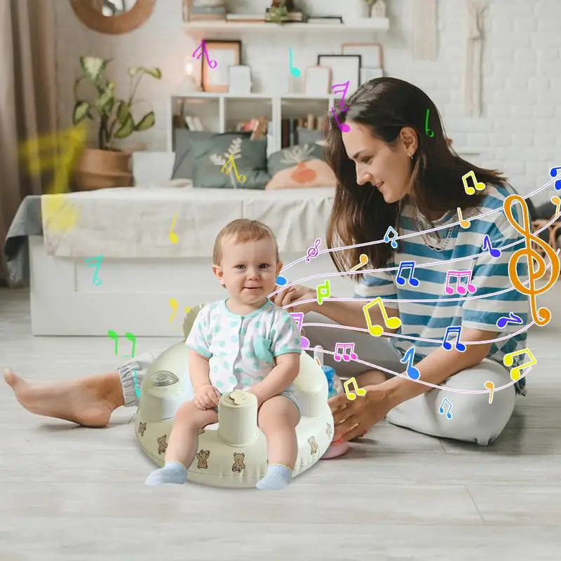 Inflatable Seat For Babies Blow Up Floor Toddler Seat Built-in Air Pump Blow Up Floor Chair For Beach Bed Grass Home Bathroom