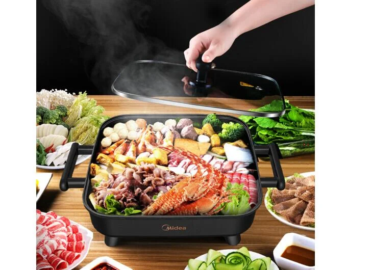 Midea Korean style Home Multifunction 6L Hot Pot Frying Machine Electric Stove Cooker Frying Grilled Fish Pan Fry braise stew