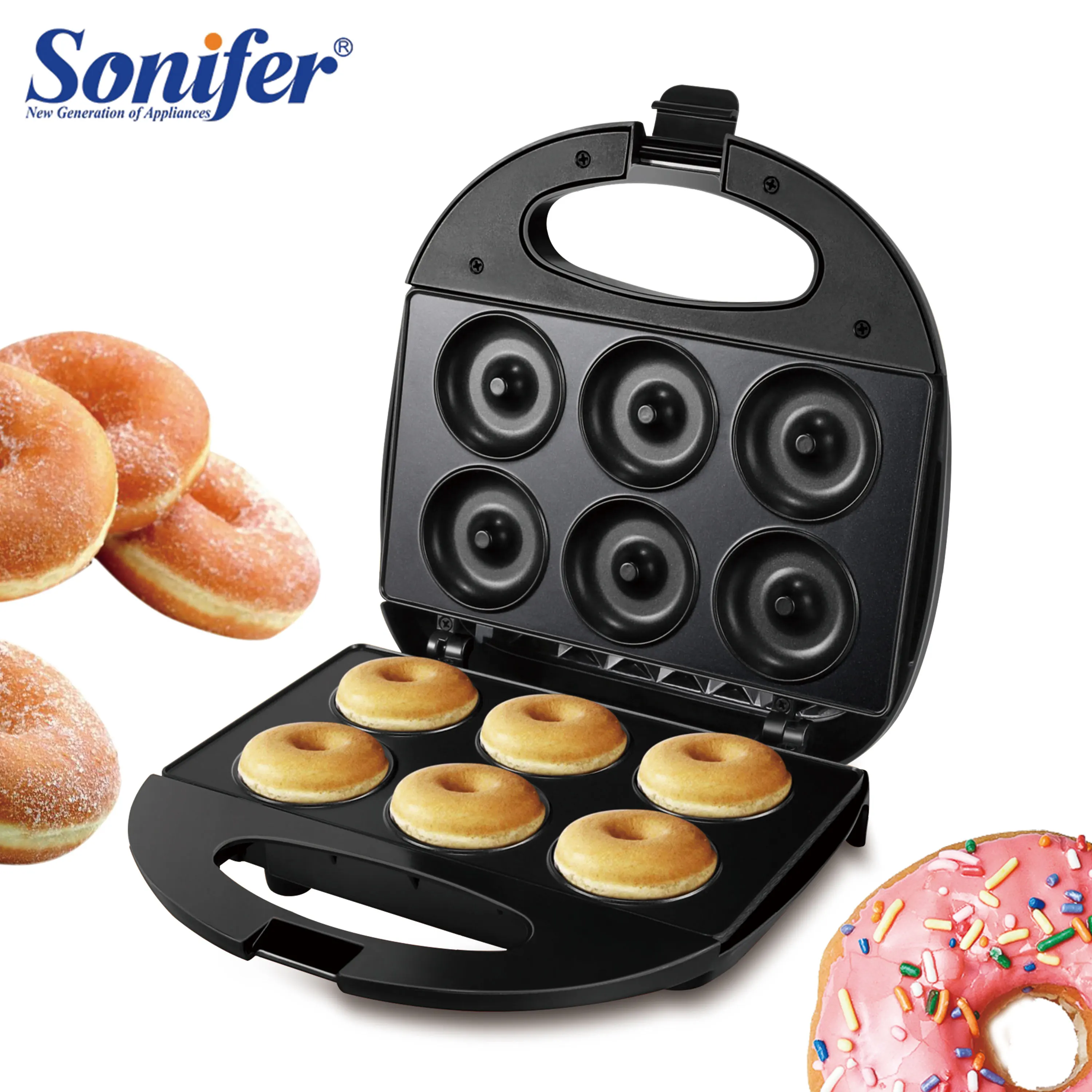 Electric Donut Maker Cooking Kitchen Appliances Bubble Egg Cake Forno Macchina Per La Colazione Waffle Pot Iron Antiaderente Rivestito Sonifer