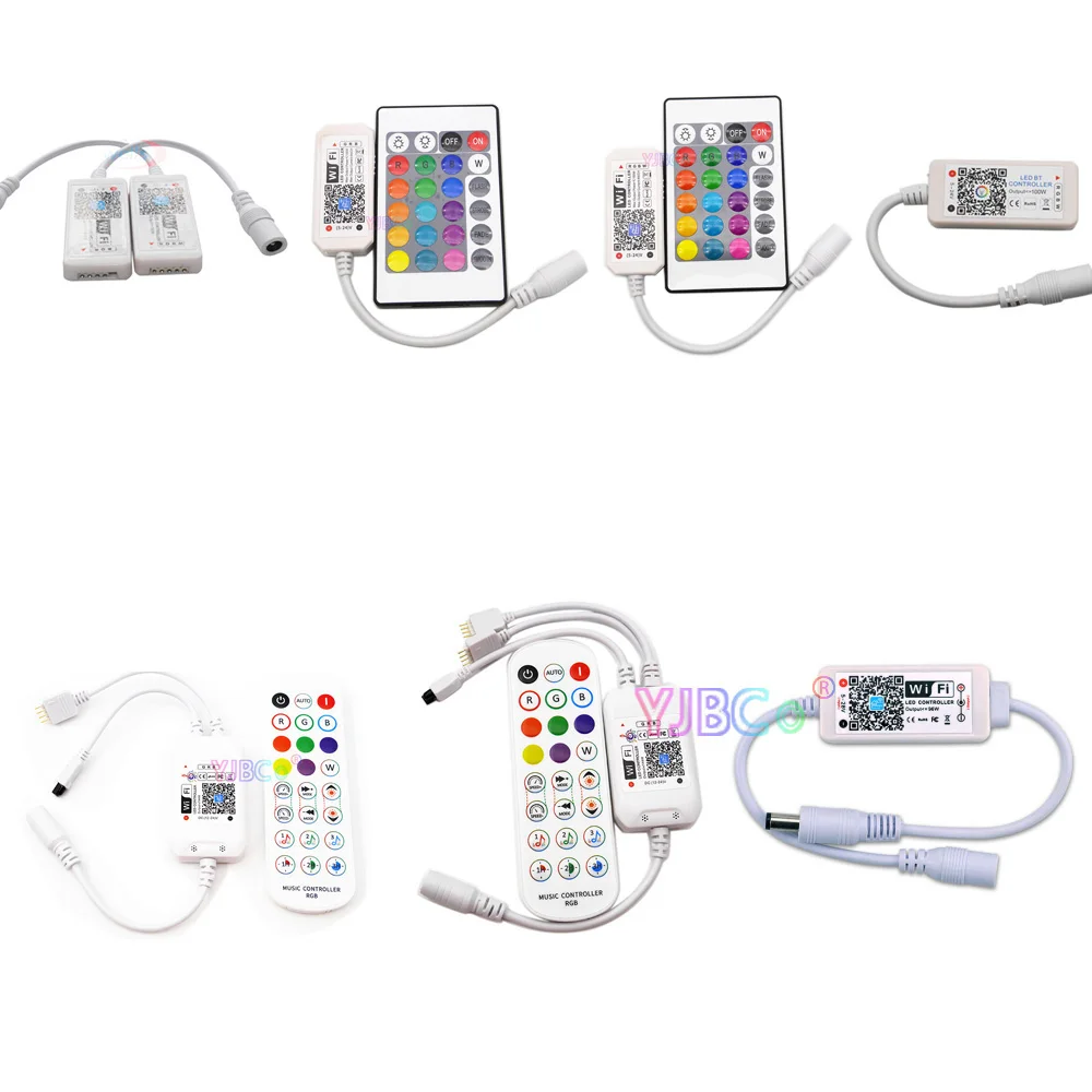 Magic Home WiFi Single color/RGB/RGBW/RGB+CCT LED Controller DC5V 12V 24V Bluetooth-compatible IR Remote for LED Strip Lamp