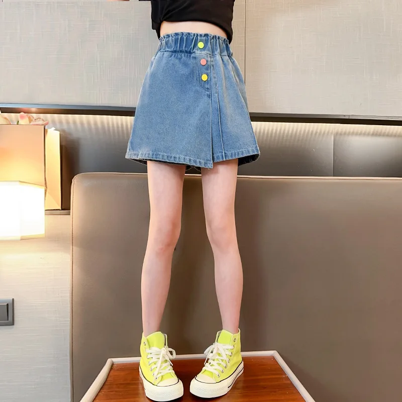 New Girls Shorts Summer Children's Denim Shorts For Kids Trousers Casual Beach Shorts Hot Pants For Teen Girl Clothes 10 12Years