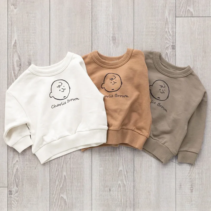 

Autumn New Tops Cotton Western Style Cartoon Print Casual Terry Pullover Sweater T Men's and Women's Clothing