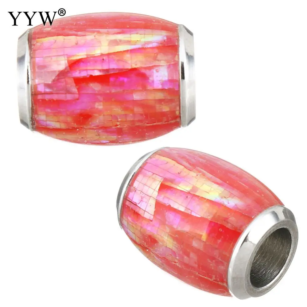 5Pcs Stainless Steel Magnetic Clasps with Shell Oval mosaic for Leather Cord Clasp Bracelet Buckle DIY Jewelry Making Supplies