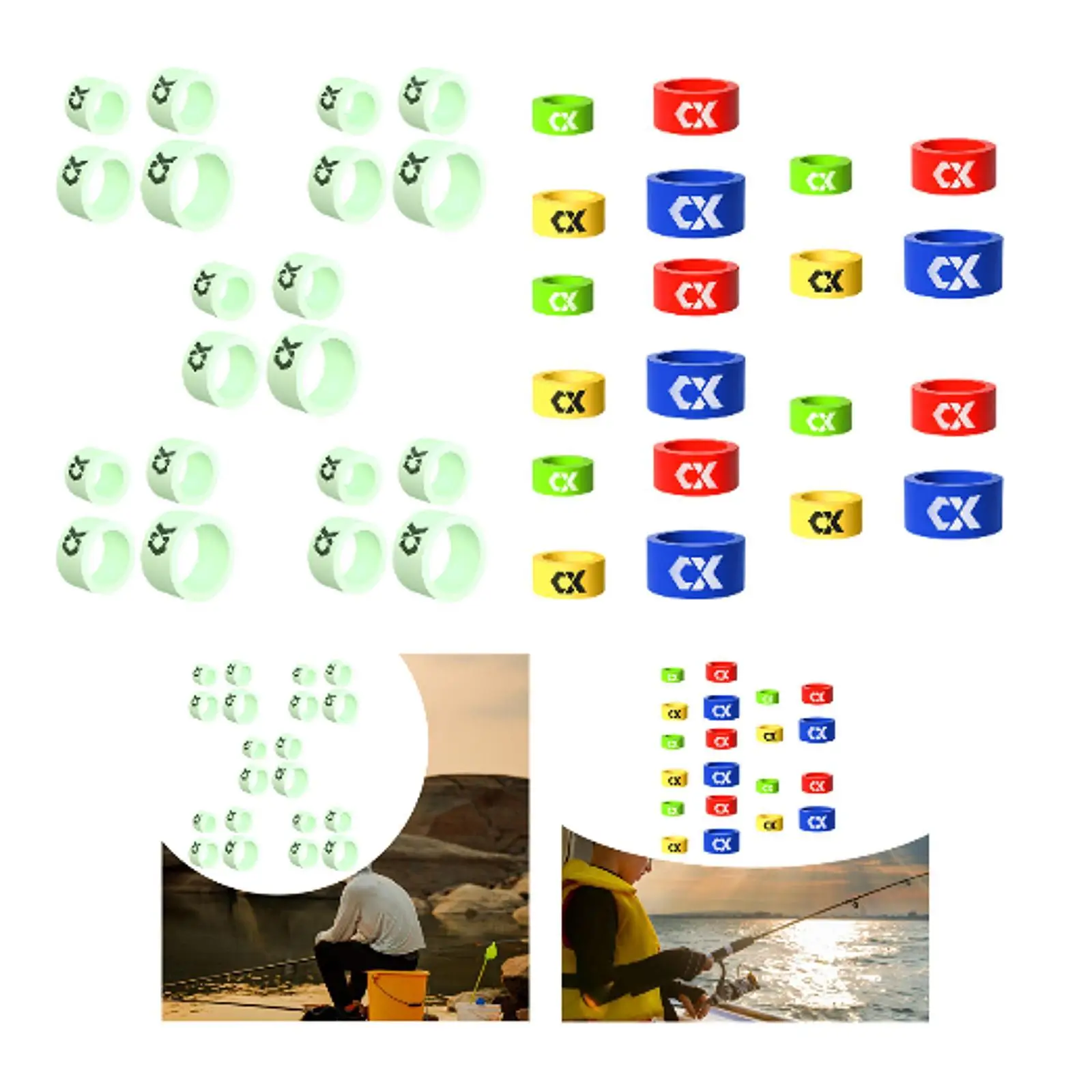20x Silicone Rod Clip Rings Easy to Operate Professional Protector Soft Fishing Rod Protector for Outdoor Pond Sea Lake River