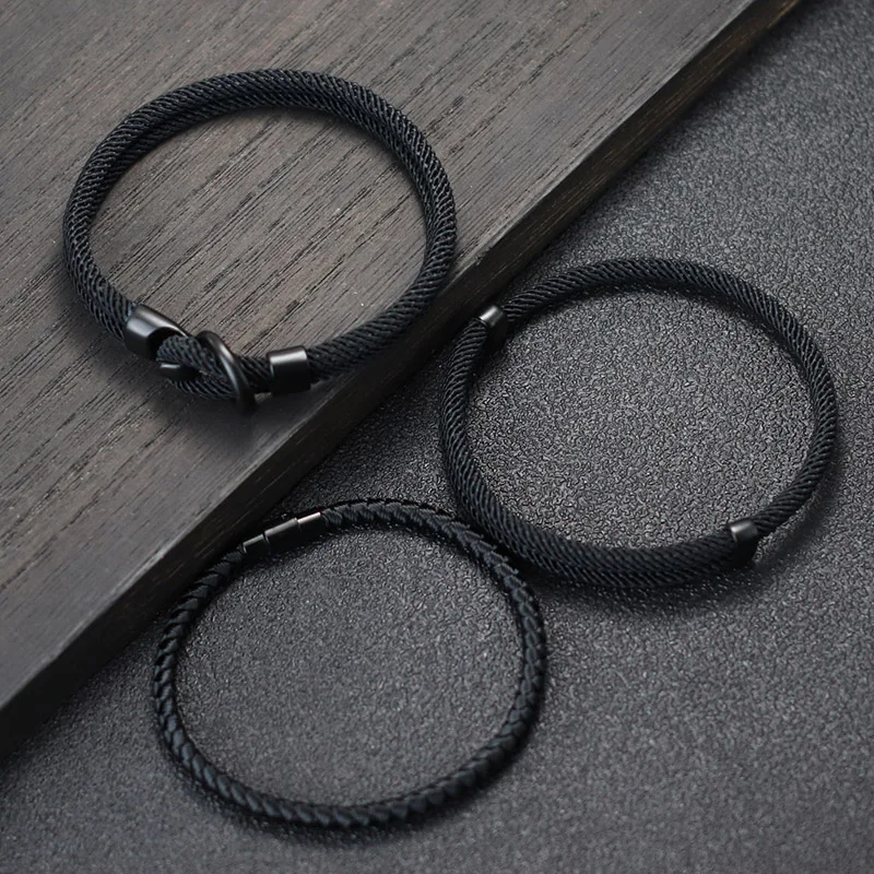 New 3Pcs Men Bracelet Set Lucky Red Keel Rope Braslet Surfer Nautical Fabric Braclet Leisure Accessories Gift For Him Jewelry