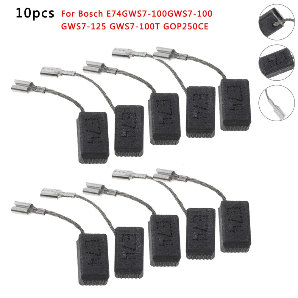 

10pcs Carbon Brushes For Bosch E74/GWS7-100/GWS7-100 GWS7-125 GWS7-100T GOP250CE Electric Drill Electronic Hammer Angle Grinder