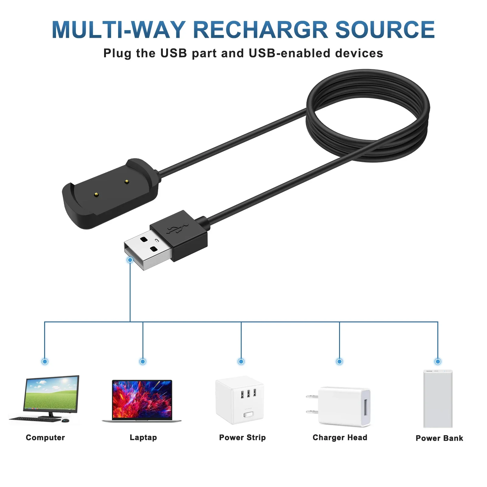 รูปสินค้า สายชาร์จ USB คุณภาพสูง สำหรับ Amazfit ทุกรุ่น