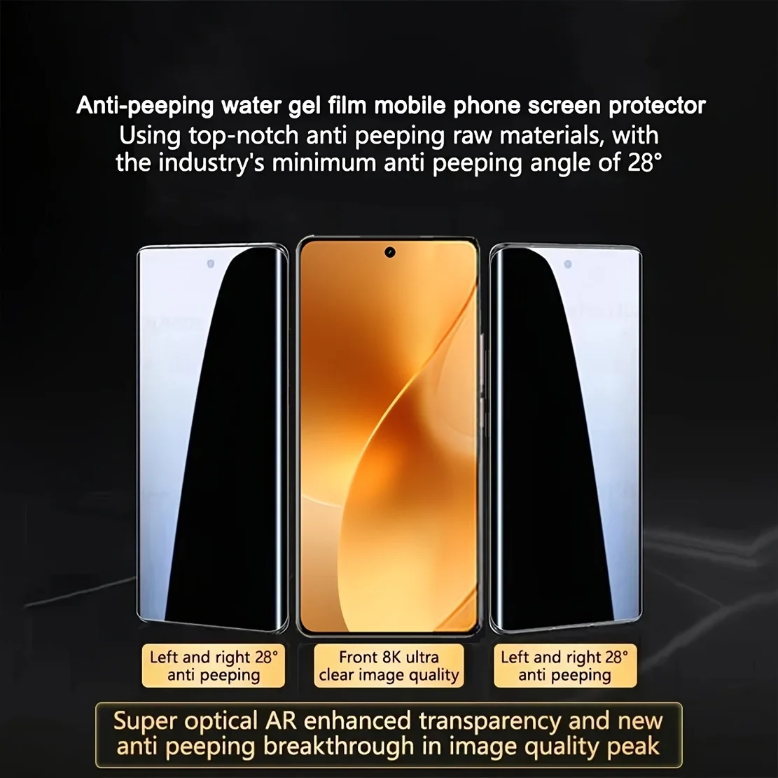 Triple Pack Privacy Hydrogel Screen Protector Film - Enhanced Privacy and Sensor Functionality