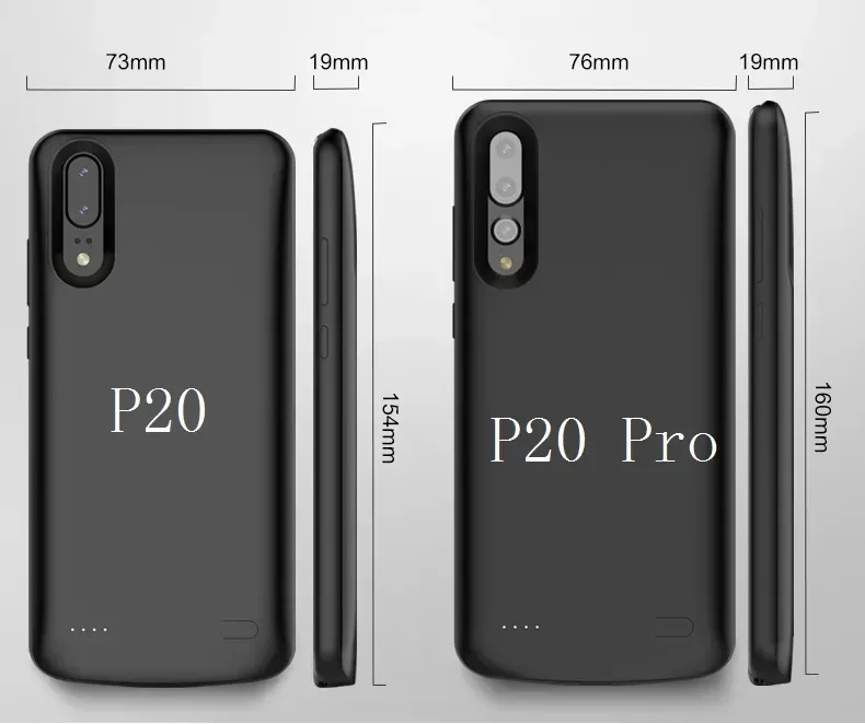 휴대용 보조배터리 배터리 충전 커버, P20 라이트 Nova3e 전원 충전기 케이스, 화웨이 P20 프로 외장 배터리 케이스