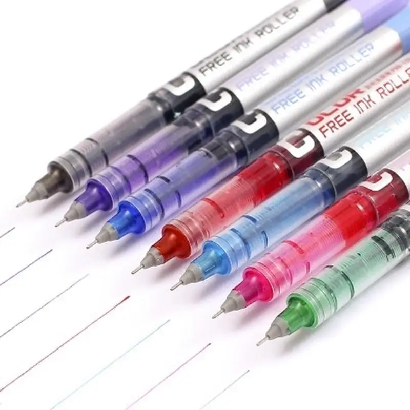 7 색 고품질 0.5 Mm 바늘 포인트 초미세 액체 잉크 롤러 젤 펜