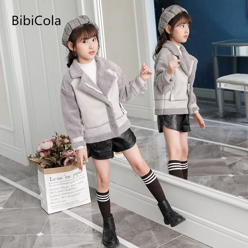 

Autumn and winter 2022 baby girls' coat Korean version deerskin jacket plush children's coat coat 4-9 years old casual warm coat