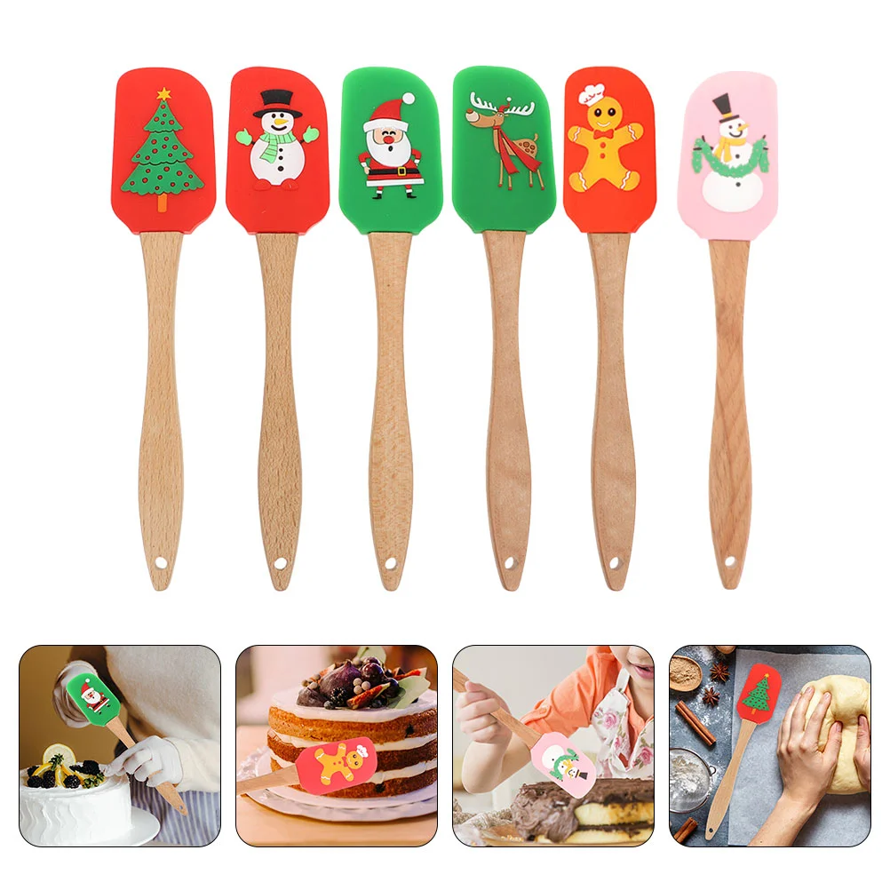 

Christmas Silicone Cream Scraper Smoother Spreader Heat Resistant Cake Butter Spatula Pastry Baking Tools