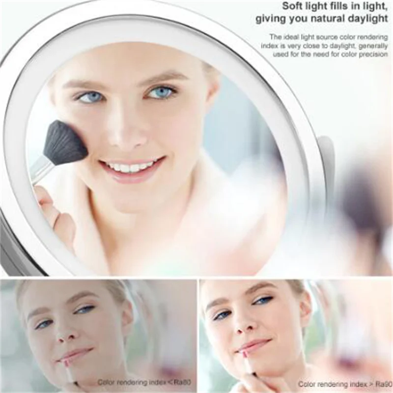 Xiaomi Youpin Mirror 1X-5X Magnification 360 Degree Rotation Portable Double Sided Desktop Intelligent With Light Makeup Mirror