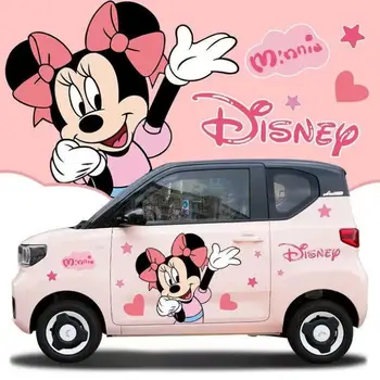 Adesivi per auto Disney Kawaii, decorazioni creative con Mickey e Minnie, adesivi personalizzati antigraffio, accessori auto carini