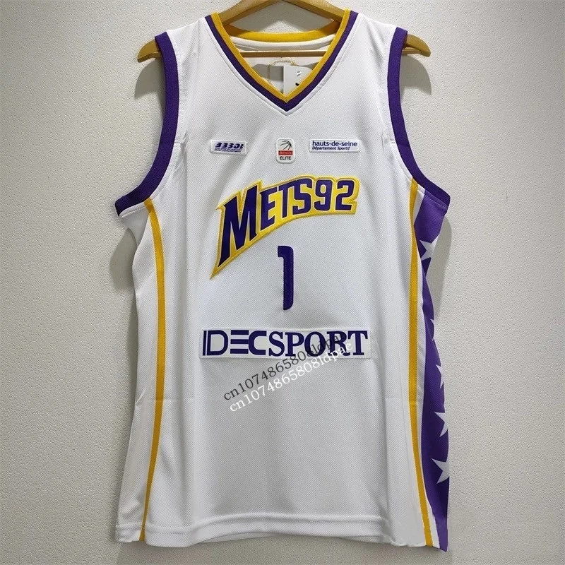 Basketball Jerseys Basketball Jersey Men Oversize Metropolitans 92 1 WEMBANYAMA Sewing Embroidery Athletic Sports High Street Hip Hop Sportswear