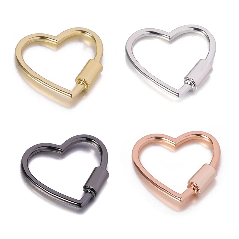 Keychain Simple Metal Heart Shaped Opening Keychain Handbag Strap Dog Chain Buckle Bag Lanyards Clip Hook DIY Accessories