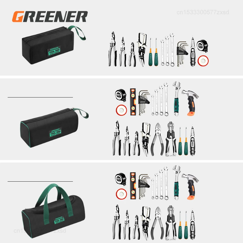 GREENER Electrician Tool Bag Multifunctional Oxford Thickened Woodworking Storage Screwdriver Kit Tool Bag Portable Handheld