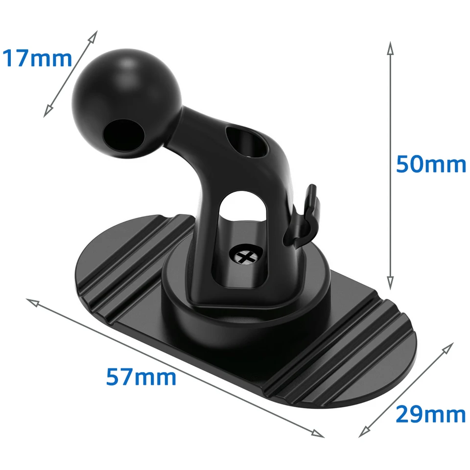YIANERM Supporto per accessori base con 3M autoadesivo testa a sfera 17mm universale utilizzato per accessori per supporto telefono auto (Nero