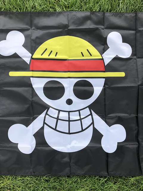 SKY FLAG pirate Monkey D. Luffy Skull Flag 90*150CM Polyester straw hat  pirates trumpet banner flag home decor - AliExpress