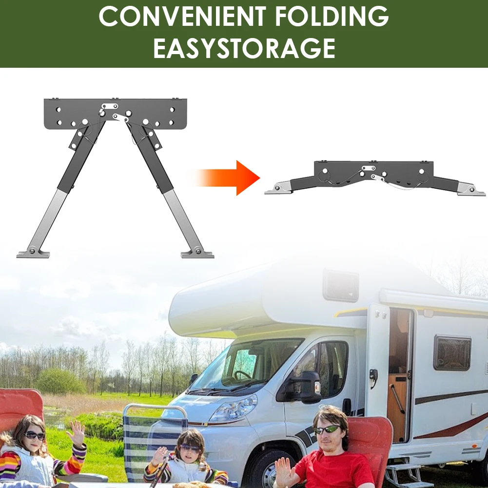 Folding Step Stabilizer Wear Resist Adjustable Pedal Bracket Multi-Purpose Step Board Support Bracket Camping Car Accessory