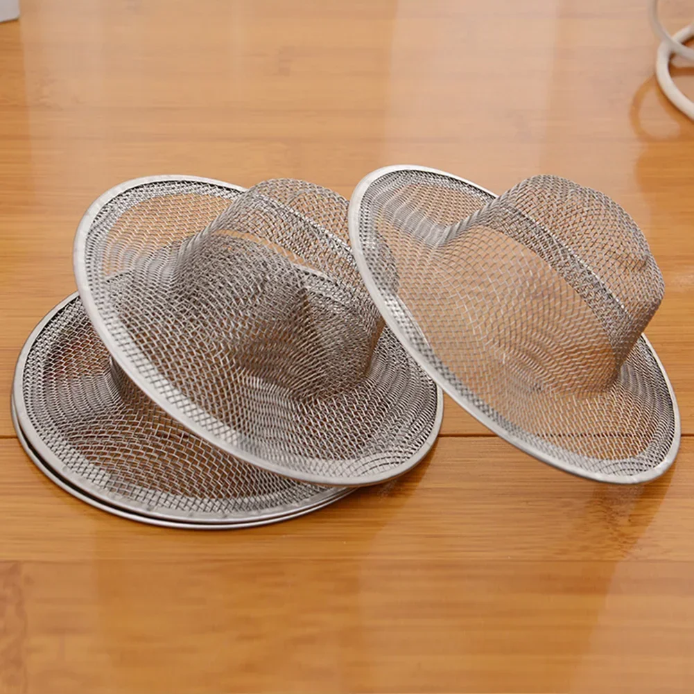 New Kitchen Sink Strainer Stainless Steel Flume Filter Mesh Trap Bathtub Wash Basin Sundries Drain Hole Strainer Kitchen Gadget