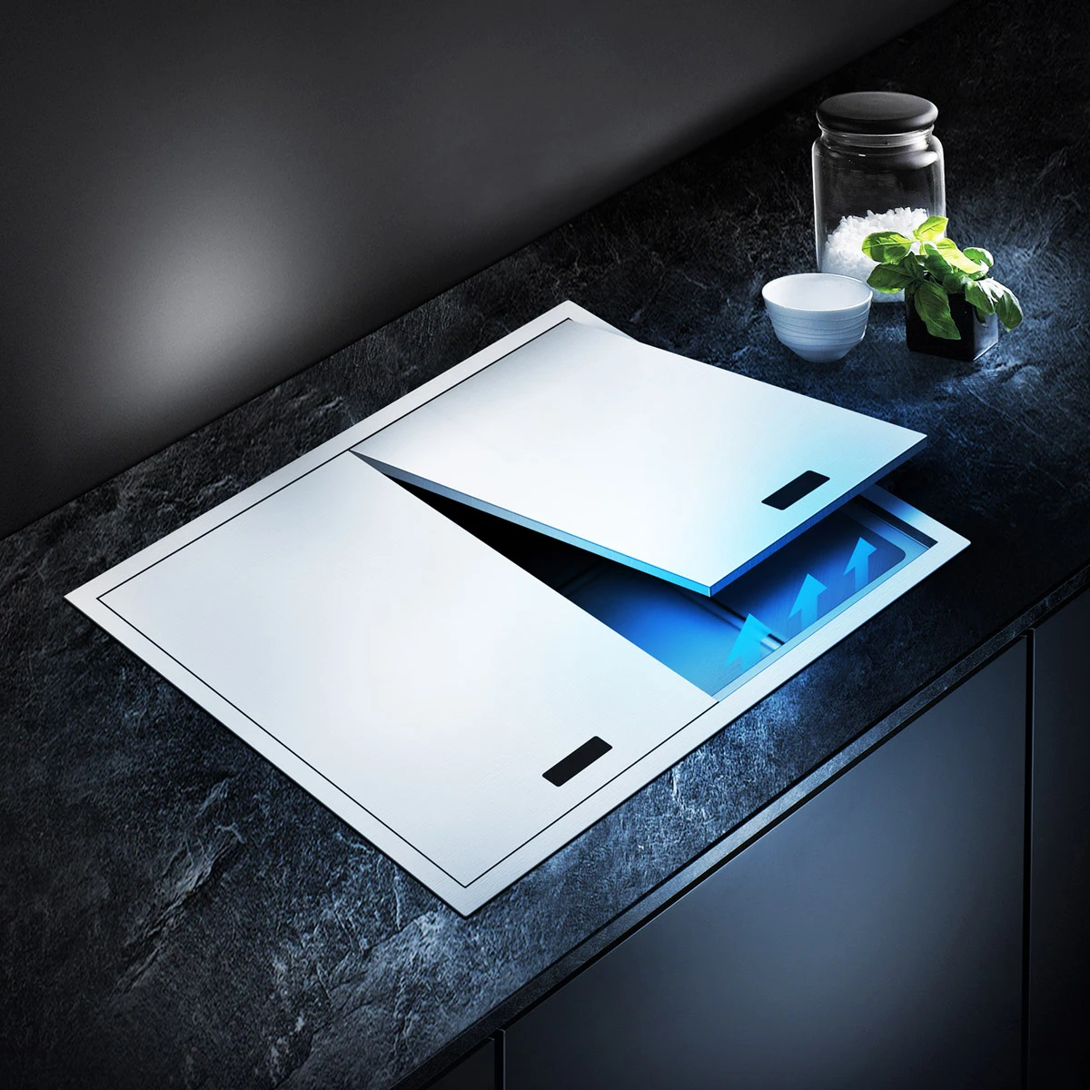 

Hidden Kitchen Sink 304 Stainless Steel Single 2 Covers Embedded Bowl Folding Pullout Faucet Cabinet Basin Hot Cold Pruifier