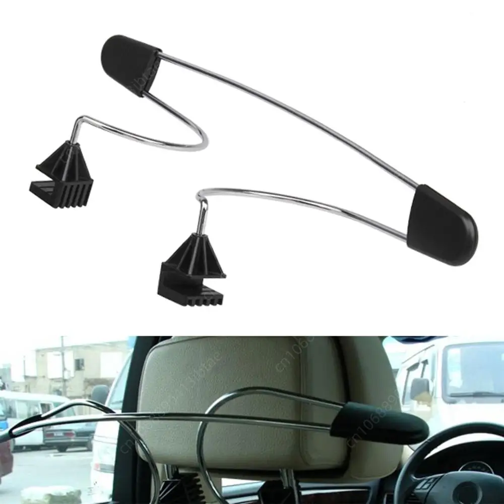 1/2Pcs Black Headrest Seat Metal Stainless Coat Hanger Clothes Jacket Suits Shirts Holer Car 47cm car coat hanger car hook