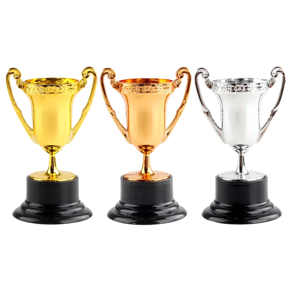 

3 Pcs Reward Trophy Decor Delicate Small Props Birthday Decoration for Girl Stage Performance Lovely Plastic Child Toy
