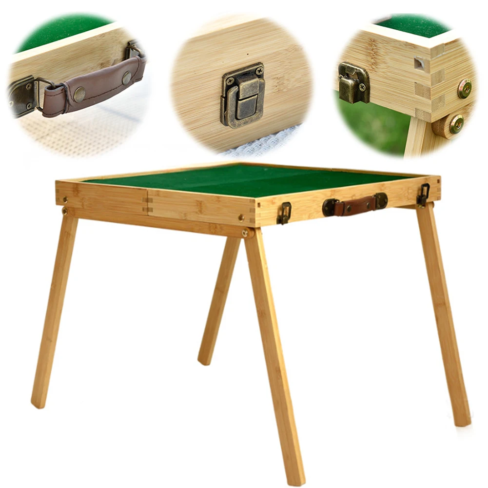 Outdoor Portable Mahjong Table with Travel Mini Mahjong Set Portable Mahjong Game Kits for Outdoor Camping Dormitory 4