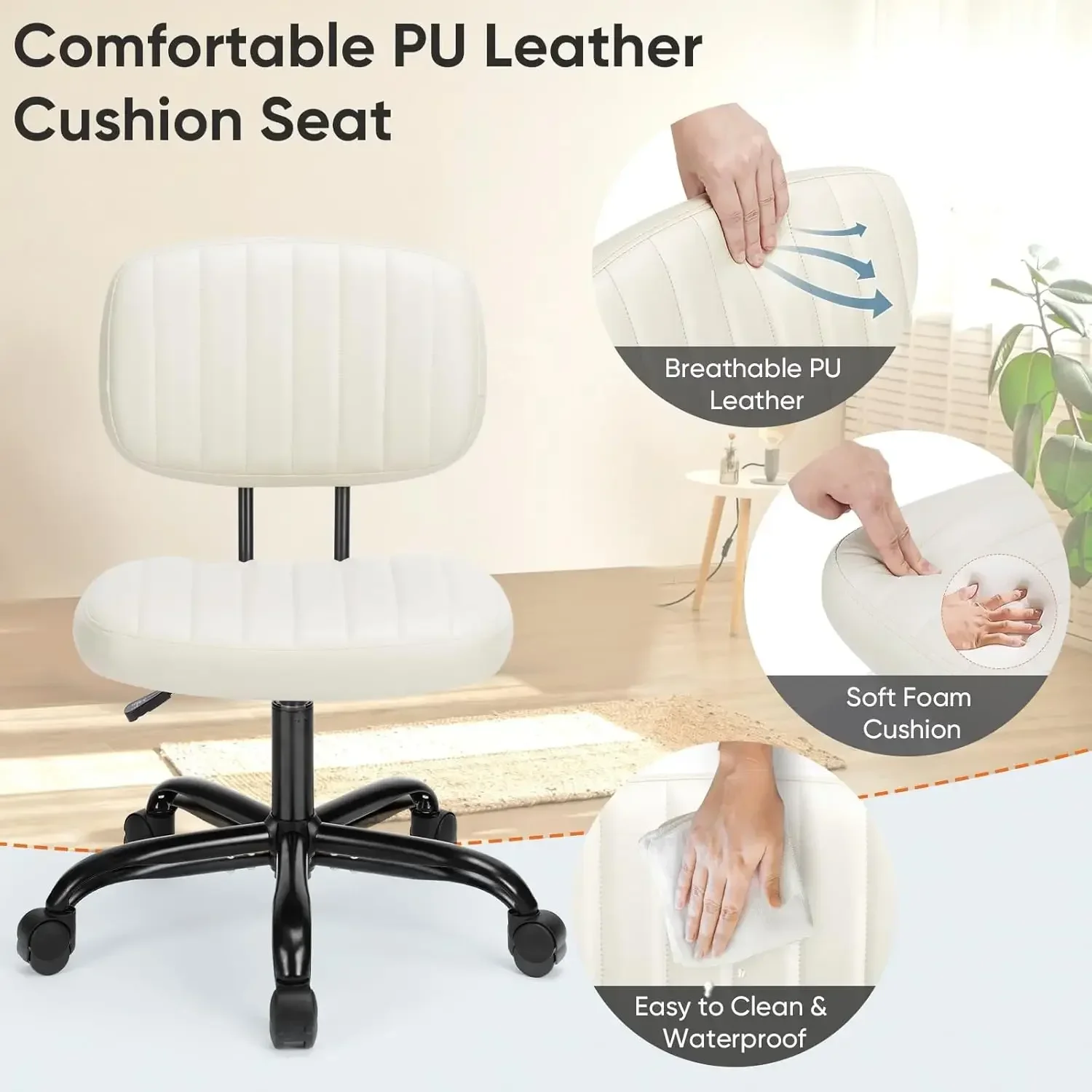 Height adjustable PU leather