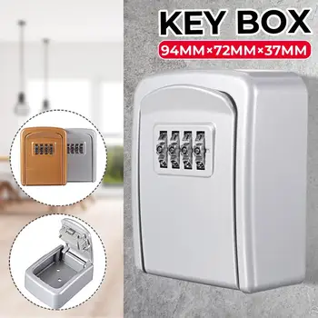 Key Lock Box Wall Mounted Zinc Alloy Key Safe Box Weatherproof 4 Digit Combination Key Storage Security Lock Box Indoor Outdoor 1
