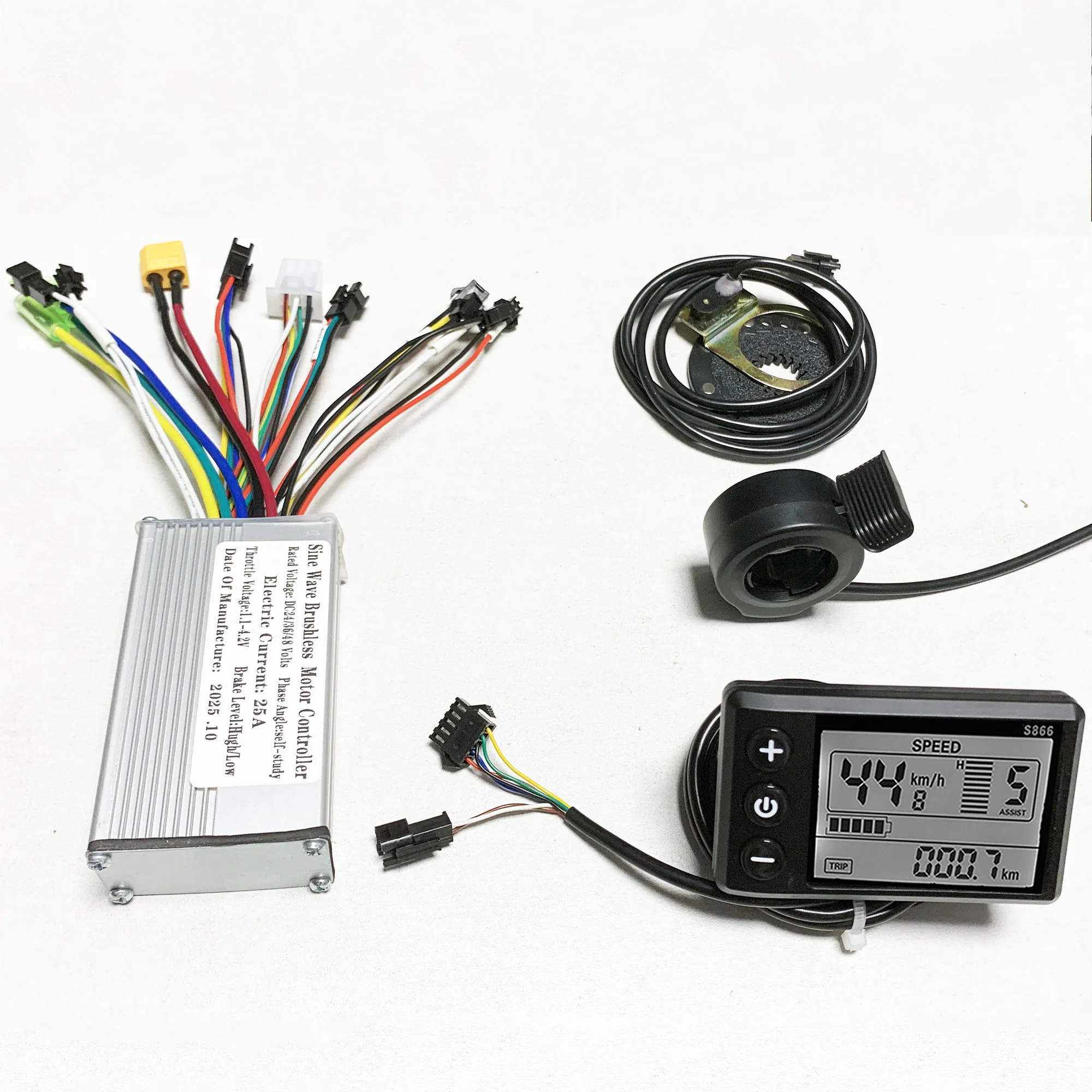 24V 36V 48V 500W 25A Sine Wave Brushless Motor Controller with S866 LCD Display