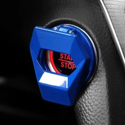 Engine Start Stop Switch Protective Decorative Cover - Auto Interior Accessory (Blue)
