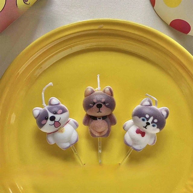Bougies d'anniversaire pour chat et chien, 3 pièces, décoration de gâteau pour enfants, chiot, bougies d'anniversaire pour animaux de compagnie, fournitures de pâtisserie pour fête 5
