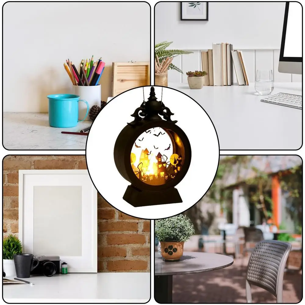 Description Picture 4 of itemHalloween Witch Pumpkin Lantern Portable LED Vintage Castle Lantern For Table Centerpieces Windows Walls Decoration