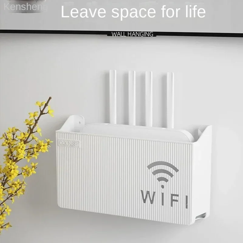 Plastikowa półka na bezprzewodowy router Wi-Fi z tworzywa ABS Półka do montażu na ścianie Stojak na routery Stojak na kabel Wspornik zasilania Organizer do salonu