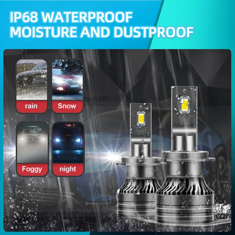 2PCS 6000K 화이트 LED 헤드램프 30000LM 150W Canbus LED 헤드라이트 H7 자동차 헤드라이트 3570 CSP 칩 12V 아우디 A3 8P 2003-2012용