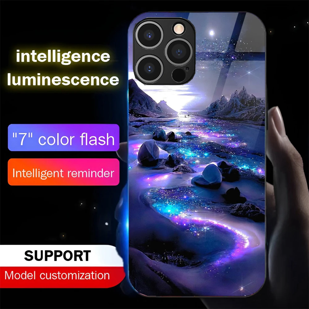 Punk-Design Leuchtende LED-Anrufleuchte Blitzende Handyhülle für iPhone Air 17 16 E 15 14 13 12 11 Pro Max