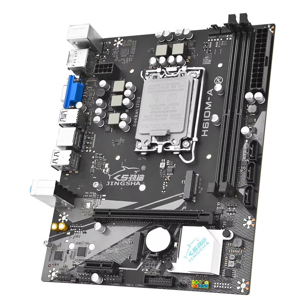 JINGSHA H610 마더보드 LGA1700 지원 Intel Core I3/i5/i7/i9 12/13/14세대 프로세서 듀얼 채널 DDR4 메모리 H610M-A GAMiNG 64G