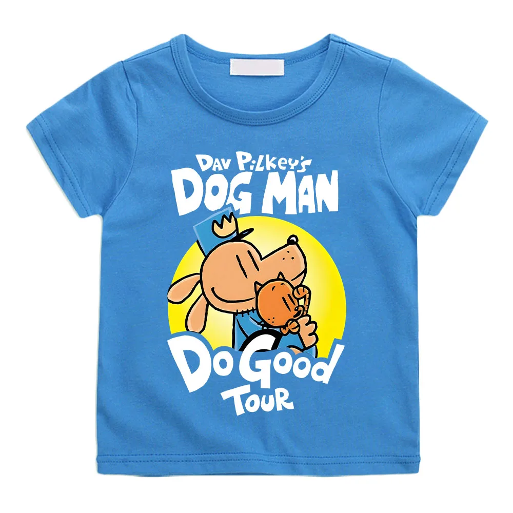 Fun Dog Man Pattern Children T-shirt Summer Casual Short Sleeved Boy Tee-shirt Comfortable Round Neck Girl Tshirt High Quality 5