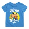 Fun Dog Man Pattern Children T-shirt Summer Casual Short Sleeved Boy Tee-shirt Comfortable Round Neck Girl Tshirt High Quality 5