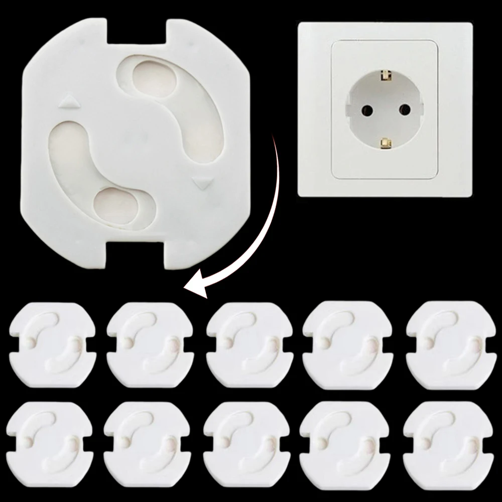 Socket Covers 1-10pcs EU Stand Power Socket Cover Electrical Outlet Baby Child Safety Guard Electric Shock Proof Plugs Protector Rotate Cover