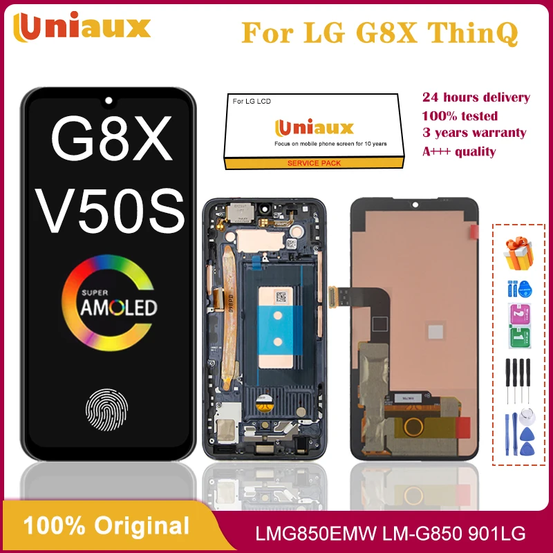 

Amoled Original For LG G8X ThinQ G850 LCD Display With Frame Touch Screen Digitizer For LG V50S ThinQ LCD Screen Replacement