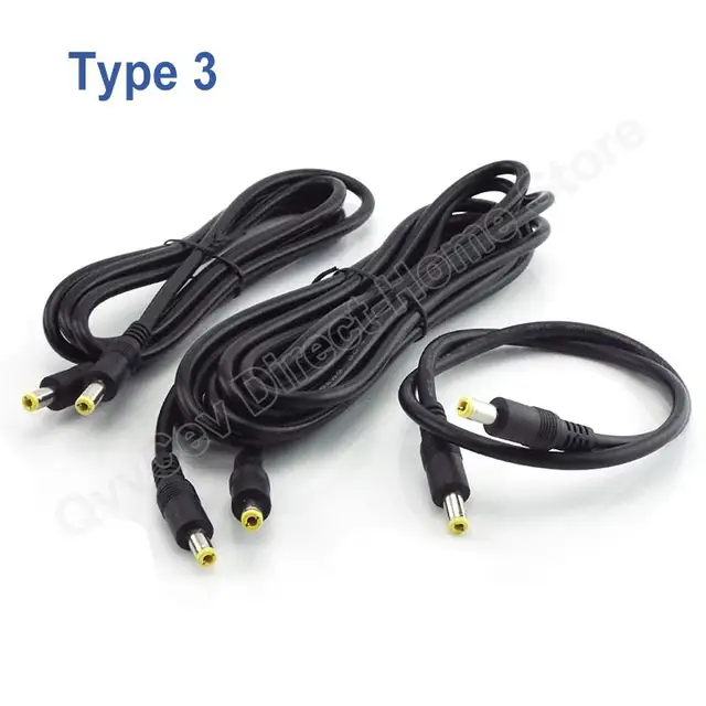 Cavo Adattatore Jack Di Alimentazione DC 5.5x2.1mm, Cavo 12V, Prolunga Femmina-Maschio 5.5x2.5, Accessori Per Illuminazione