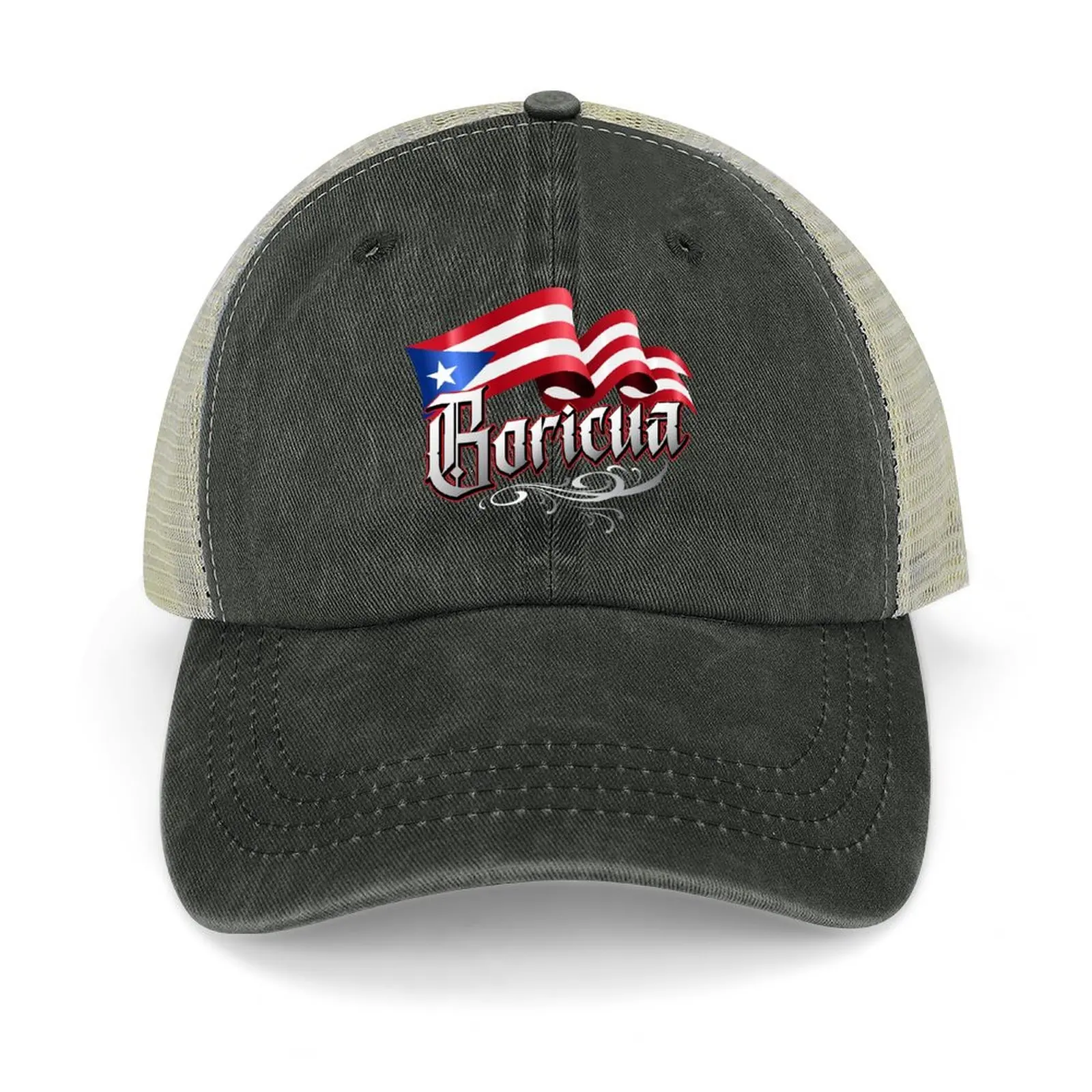 

Boricua Strong Cowboy Hat Beach Military Cap Man Boy Women's