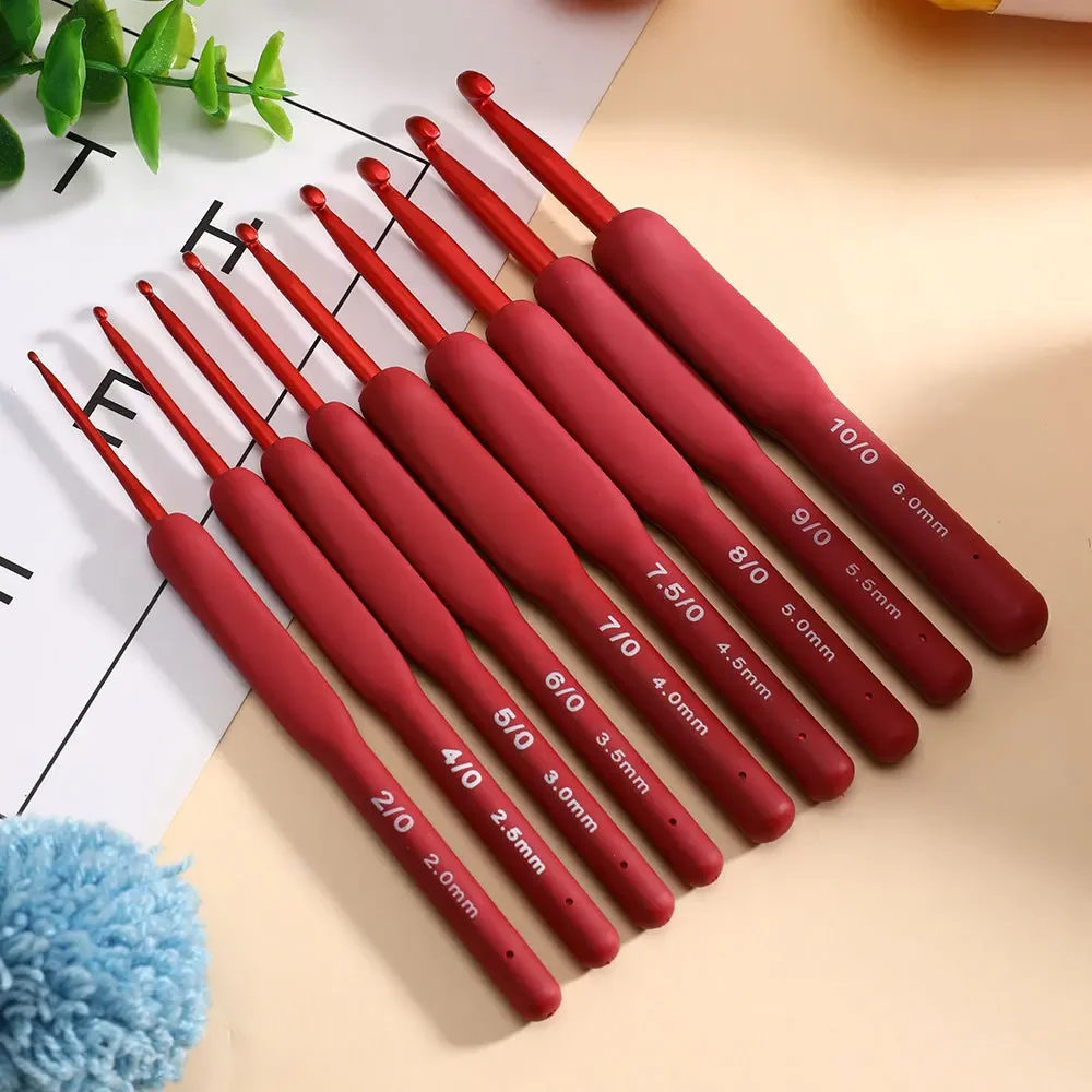 Crochet Hooks Crochet Needles Crochet Kit Weaving Tools Crochet DIY handmade weaving tool aluminum oxide crochet wool needle bag silicone anti slip crochet