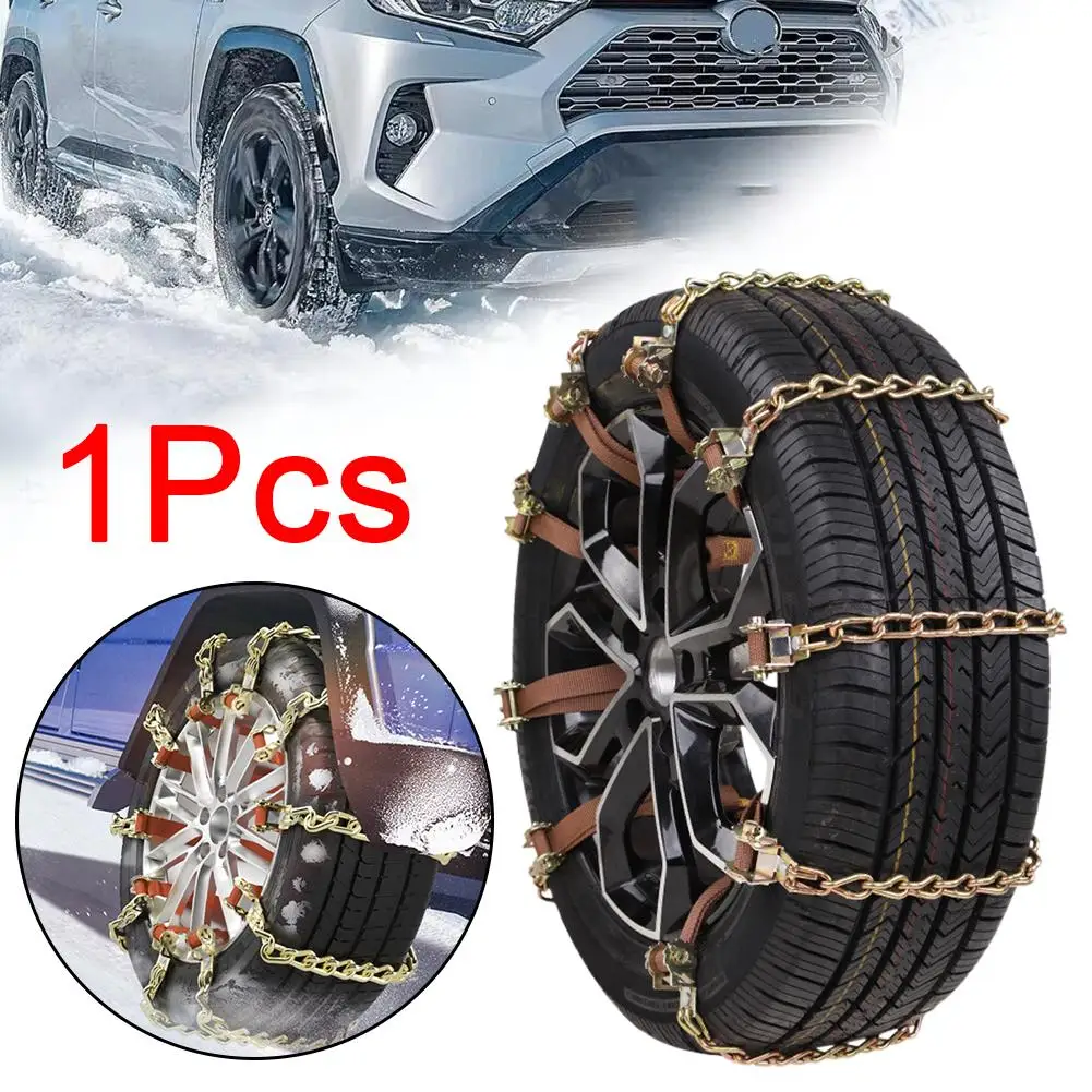4Pcs Car Winter Snow Chains Iron Snow Chain Non-slip Chain Anti Skid Powerful Tire Wheels Truck Thicken Chains Supply